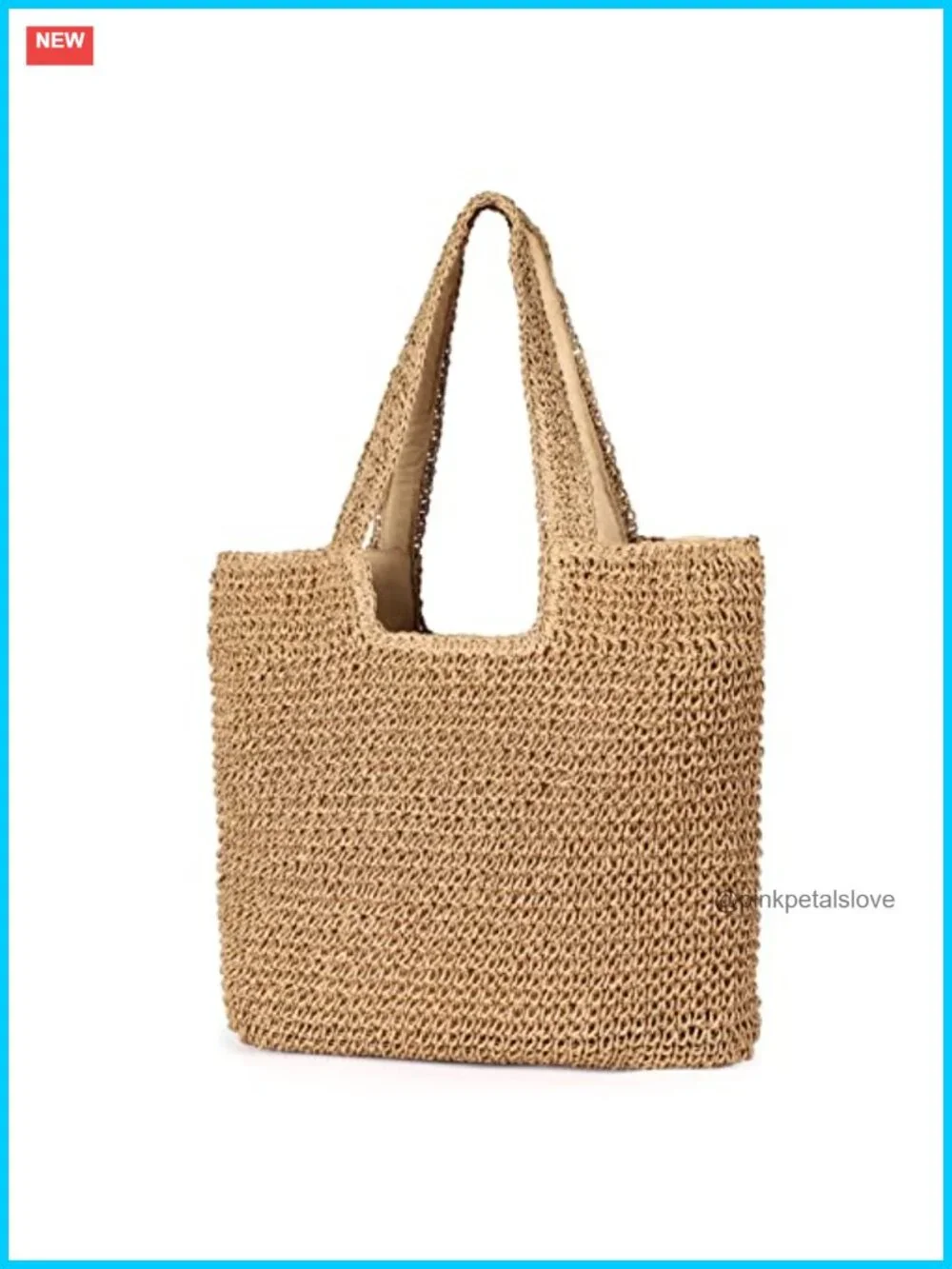 Handmade Straw Woven Hobo Tote Bag Beach Summer Shoulder Bag Large Capacity